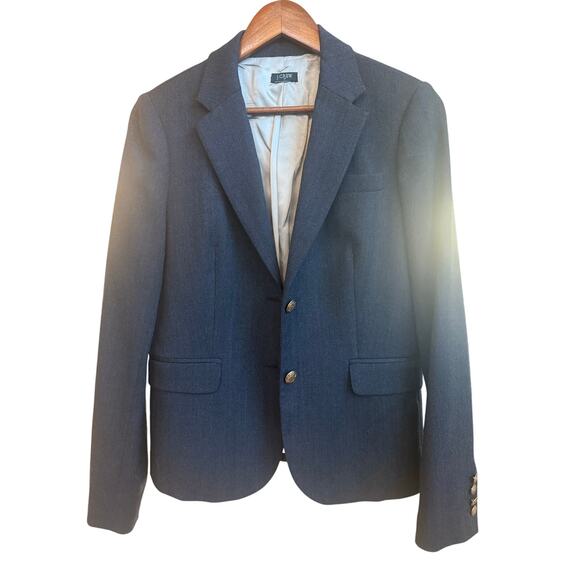 J.Crew Wool Blazer Charcoal Gray Gold Buttons excellent condition Size S - Picture 1 of 11